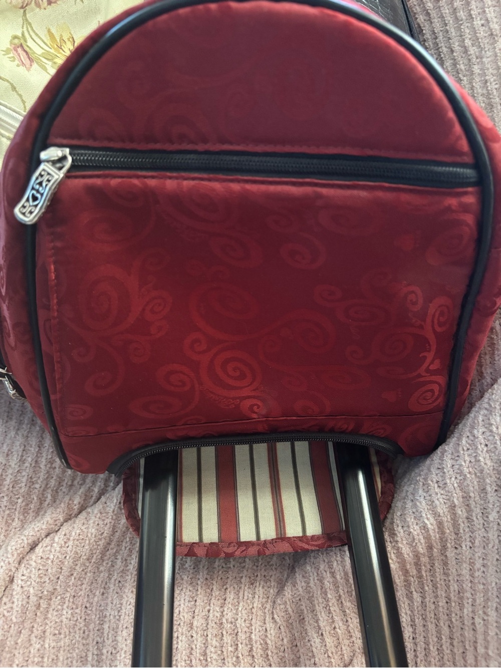 Brighton Burgundy Travel Duffel Bag with Black Accents - Picture 3 of 7